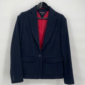 Tommy Hilfiger Vintage Camel Hair Preppy Blazer Navy Women size 4s Preppy School